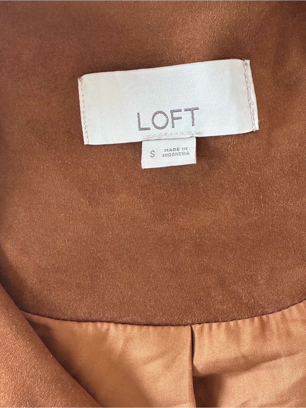 LOFT Cognac Suede Moto Jacket - Picture 4 of 7